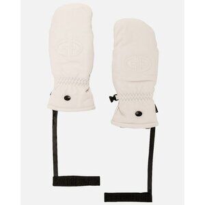 Goldbergh Hilja Mittens in White Leather 7.5 New Womens Gloves as-is
